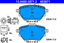ATE 13.0460-3871.2 brake pad set, disc brake for Citroen, DS, Opel, Peugeot, Vauxhal