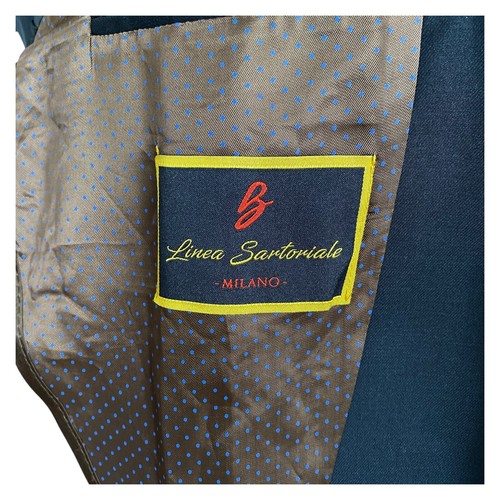 Linea Sartoriale Giacca Tuta Blu Navy Lana 2 Bottoni Parzialmente Foderata Uomo UK46R - Foto 14 di 16