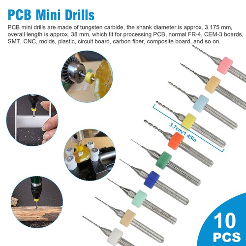 59Pcs Mini Micro Hand Twist Drill Bits Set Rotary Precision Pin Vise Tools Kit - Picture 10 of 21
