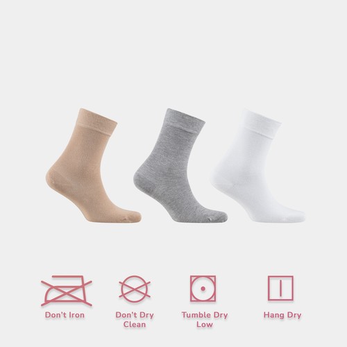 Cosyfeel® Women Crew Dress Socks 3-Pack Bamboo Material Durable Seamless Toe - Picture 125 of 133
