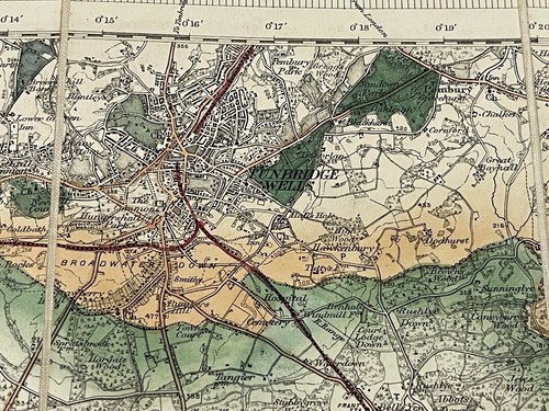 1890's Ordnance Survey, no 303, 1 Inch Cloth Stanford Map, Tunbridge Wells Area - Picture 3 of 3