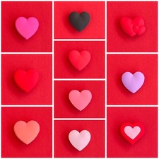 Schuhstecker/Shoe Charms/Anstecker/Pins für Clogs HERZEN/HERZ BUNT/HERZ 2in1