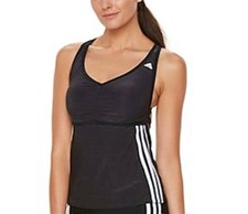 Adidas Black Light-As-Heather Active Sport Swim Tankini Top Women's Small 3463