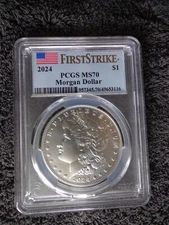 2024 Silver Morgan Uncirculated Dollars PCGS First Strike MS70DCAM