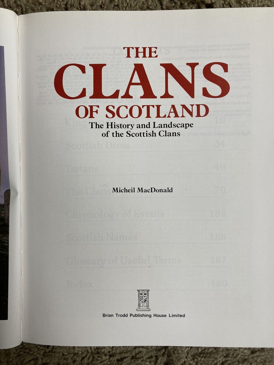 Books Clans Of Scotland Micheil MacDonald Celtic Warriors Tim