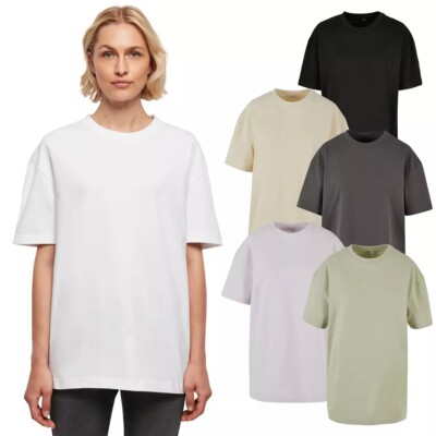 Build your Brand Ladies Oversized Boyfriend T-Shirt Top Jersey New