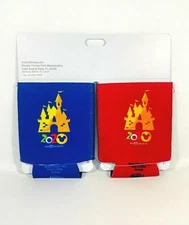 Disney Parks 2020 Dated Pluto Mickey Mouse Castle Beverage Holder Koozie Set NEW