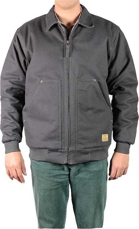 Ben Davis Men's Fleece Lined Canvas Jacket (Charcoal, 3X-Large) | eBay