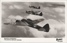 BRISTOL BLENHEIM I FORMATION REAL PHOTO POSTCARD RPPC RAF ROYAL AIR FORCE