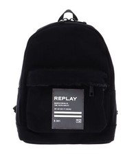 REPLAY Cotton Canvas Backpack Rucksack Freizeitrucksack Tasche Black Schwarz