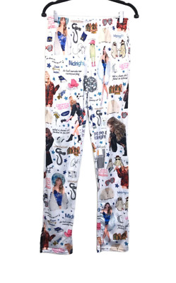 Taylor Swift Satin Pajama Pants Pockets Women s M Swifty Sleep Eras Reputation