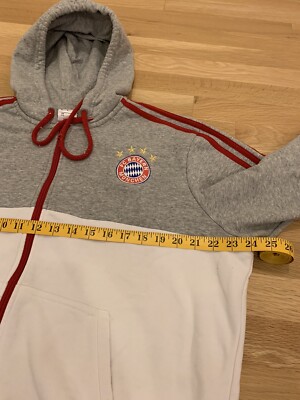 Adidas FC Bayern Munchen Hoodie Zip Up Sweatshirt Jacket Mens XL