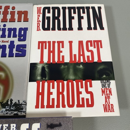 WEB Griffin Lot of 3 Hardcover Books Fighting Agents Under Fire Last Heroes HCDJ - Picture 3 of 9