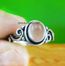 Rose Quartz Gemstone 925 sterling silver handmade Gift Ring US size 5 to 13