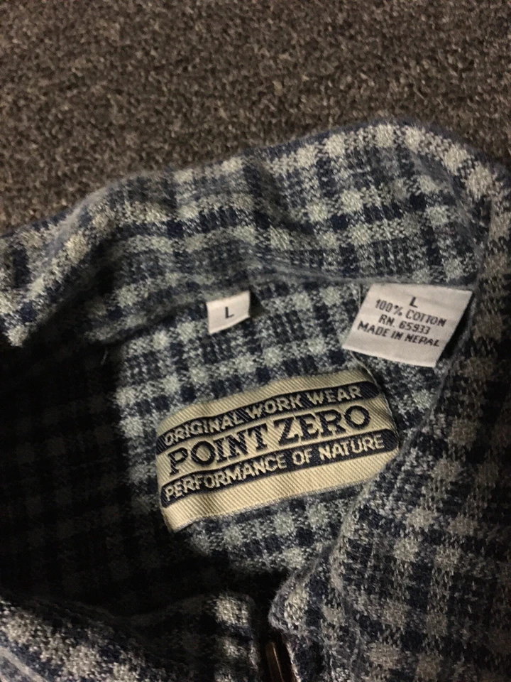 Vtg 80s 90s Flannel Zip Up Shirt M L Surf Skate Grunge Vaporwave Biker Punk OP - Image 4 of 4