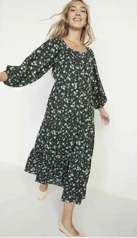Old navy green floral clearance dress
