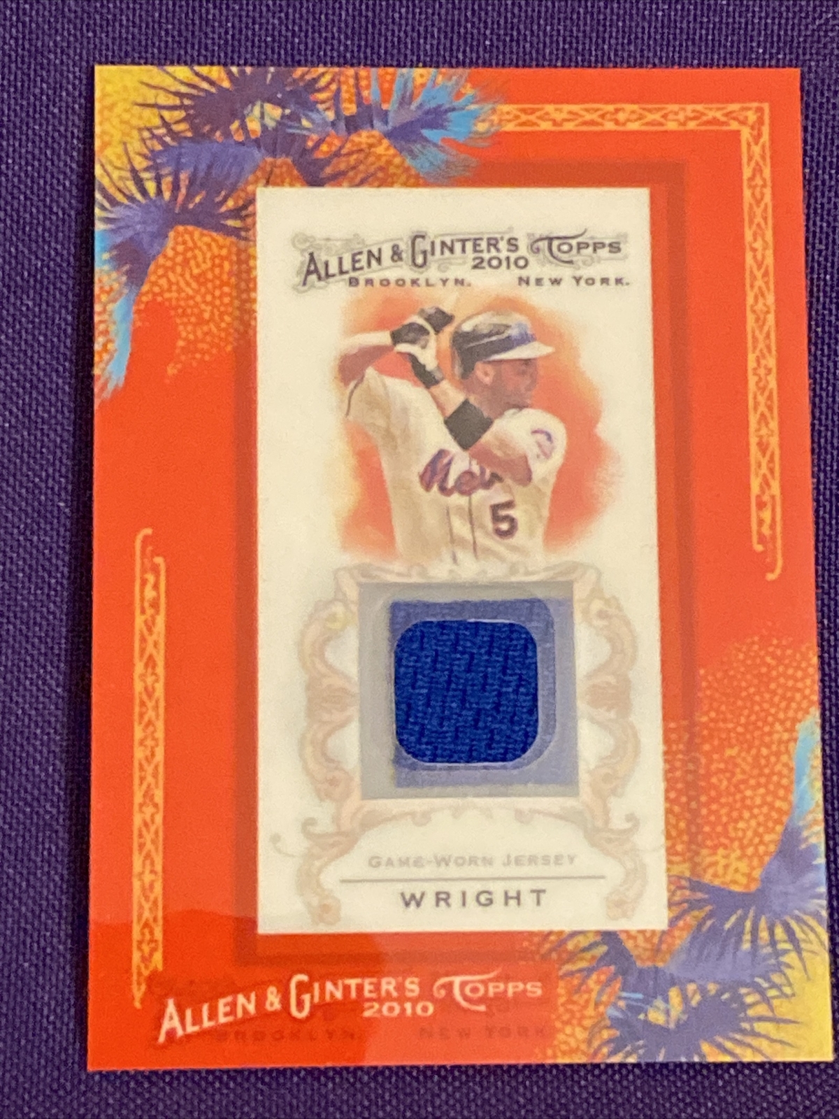 2010 Topps Allen and Ginter Mini Framed Relics David Wright #AGR-DWR Blue Jersey