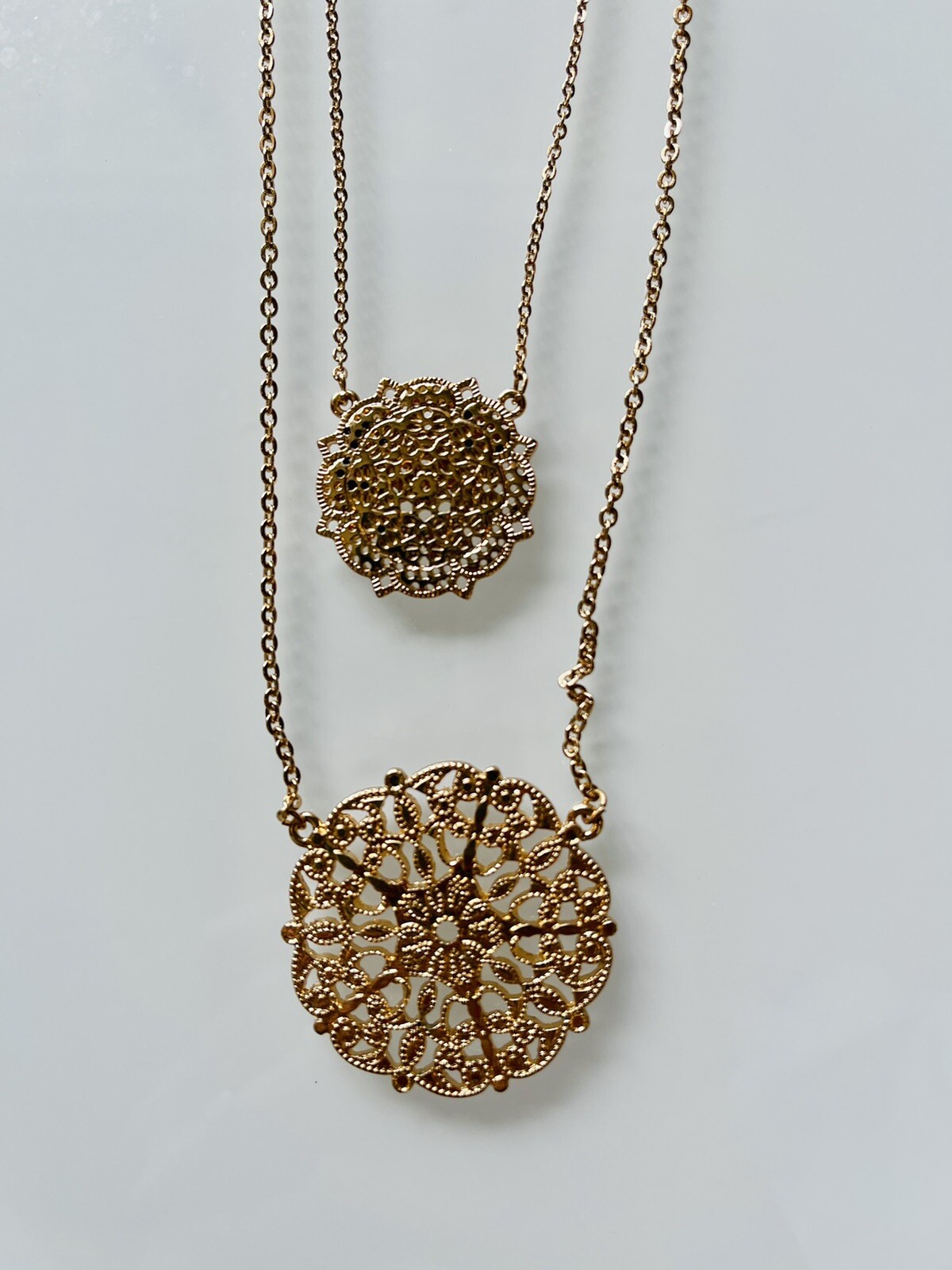 Layered artistic statement necklace - image 2