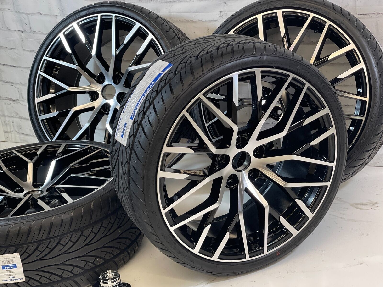 20x9 AUDI R8 WHEELS RIMS TIRES A3 A4 A5 A6 A7 A8 S4 S5 S6 S7 RS BLACK MACHINED