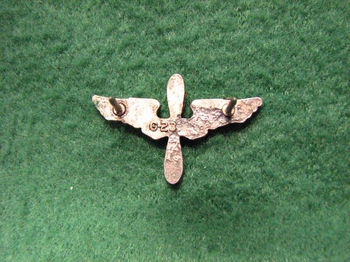 Vintage US. Military Air Force Silver Propeller & Wings Insignia Pin STERLING - Picture 2 of 2