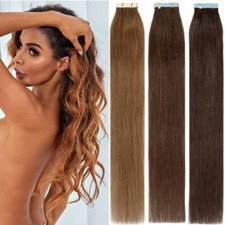 AAAAAAA 100G Tape in Remy Human Hair Extensions Highlight REAL THICK 12-24" 150G