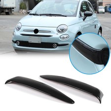 Kit de accesorios de moldura lateral para parachoques delantero de coche negro brillante para Fiat 500 2016-2024