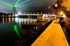 Landscape bratislava slovakia city night lights Custom Gaming Mat Desk