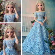 1/3 60cm BJD Doll Princess Girl Doll with Changeable Eyes Wigs Clothes Full Set