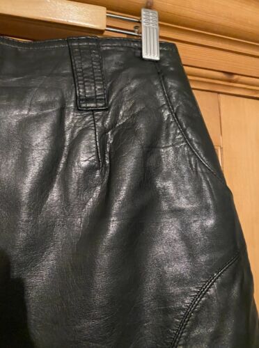 Vintage Leather Skirt Black Hailey Bieber Alexa Chung style - Picture 3 of 3
