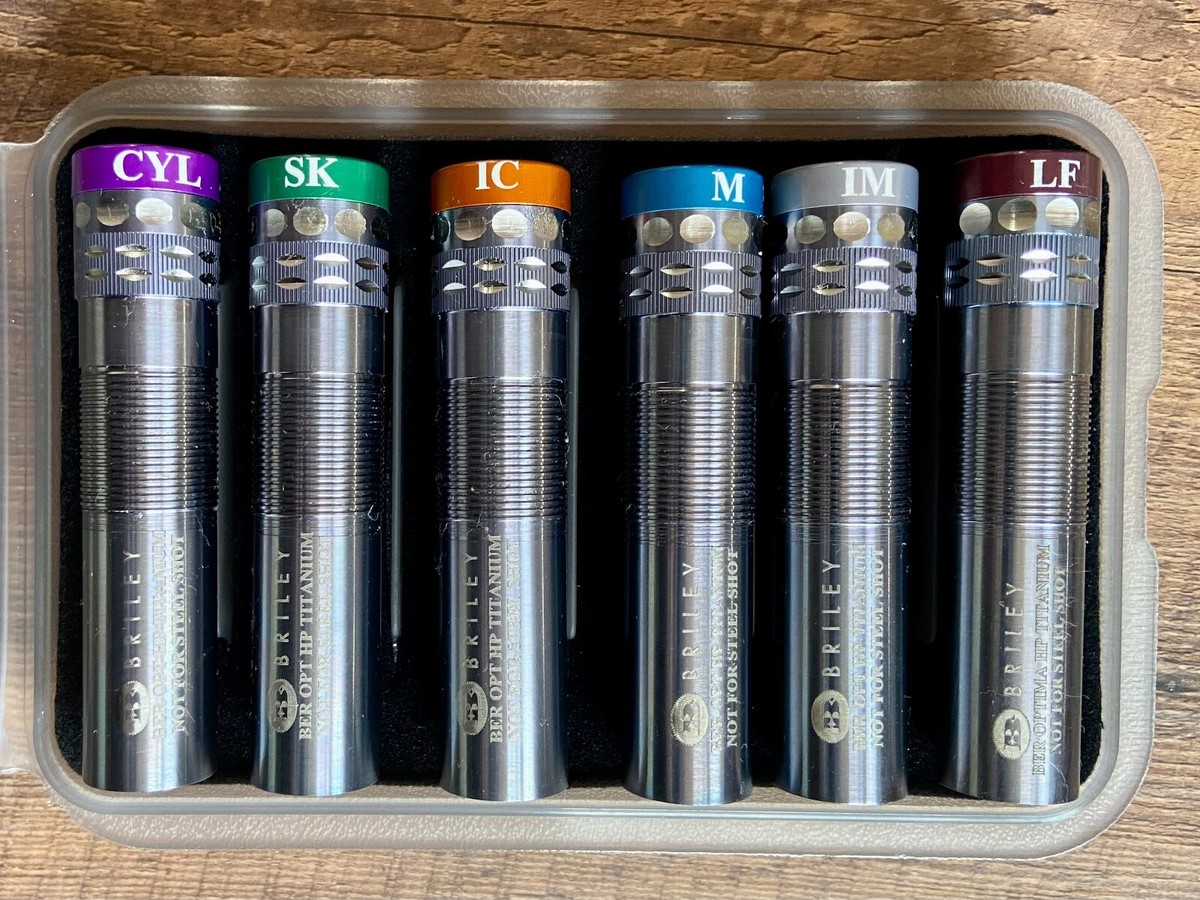 SET OF 6 BRILEY TITANIUM BERETTA OPTIMA HP CHOKE TUBES WITH CASE