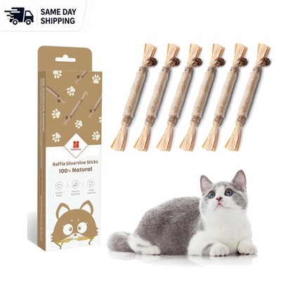 Healthy 3-Pack Edible Silvervine Sticks for Cats - Chew & Play Extravaganza