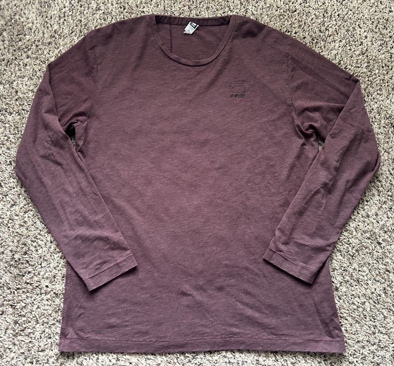 G-Star Raw Long Sleeve Shirt Mens XL Burgandy