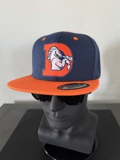 RETRO DENVER BRONCOS THROWBACK Logo Blue Orange Crush Flat Bill Snapback NEW