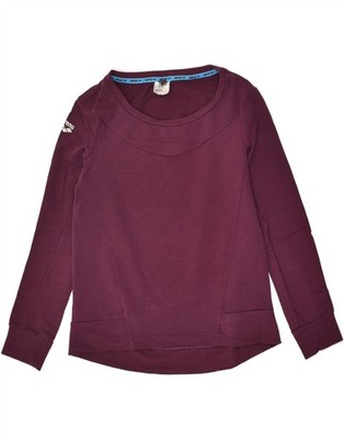 ARENA Damen Sweatshirt Pullover UK 6 XS Burgund Baumwolle AU10