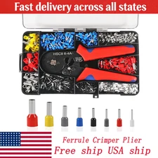 Ferrule Crimper Plier Self-adjustable 1200pc Terminal Tool Kit