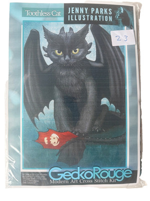 Gecko Rouge Zahnlose Katze Kreuzstich Set Jenny Parks 14ct Moderne Kunst
