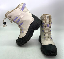 Columbia Bugaboot Youth Girls Size 5 Leather WP Insulated Fur Trim Snow Boots
