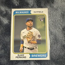 Topps 2023 Heritage High Number Blake Perkins Rookie Brewers #522 Baseball Card. rookie card picture
