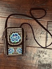 Boho Floral Embroidered Crossbody bag - 5x7' approx Mexican Imported