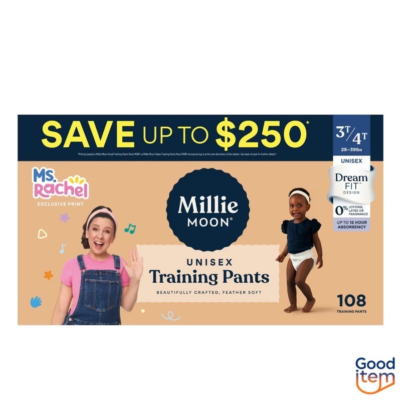 Millie Moon Ms Rachel Disposable Training Pants - Size 3T-4T