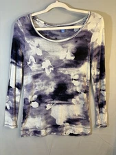 Simply Vera Wang Top Purple/White Floral sz S Y2K Style noughties trend