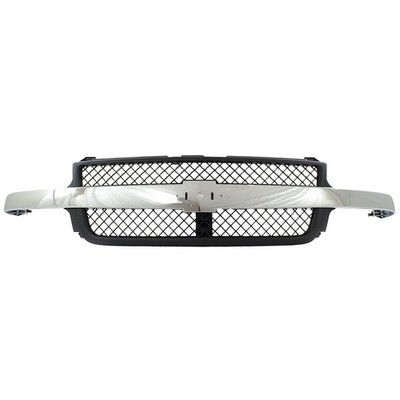 #ad Grille Assembly Black with Chrome Center Bar For 2001 02 Silverado 2500 HD 3500 $135.83