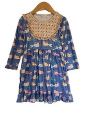 Pete  Lucy Girls Multi Color Long Sleeve Mermaid Fit  Flare Dress Size 4T