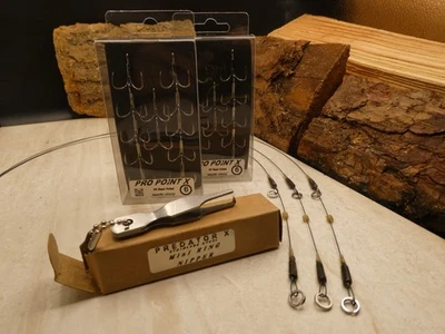 Predator X Titanium Pike Trace 24" / 65cm 3er Pack + 2 x Größe 6 + Werkzeug 42lb