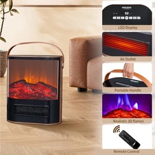 Electric Fireplace Heater, 1500W Space Heater Fireplace 4 Brightness Settings