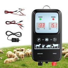 15KM Electric Fence Energiser 12V 2J Charger Waterproof for Horses Cattle