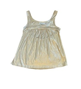 Vintage Fighting Eel Gold Metallic Empire Waist Cut Out Tank. Size Medium