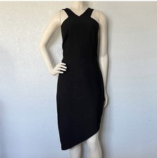 Bisou Bisou Stretch Cocktail Party Little Black Dress Sz 12 Sparkle Gold Zip