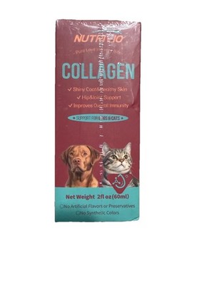 Nutrivio Collagen Support for Dogs + Cats 2 fl oz Dropper Joint Support Skin