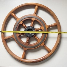 Łódź Jacht Koło sterujące Drewno tekowe Ø50cm / 4,5cm Pierścień zewnętrzny 6 szprych